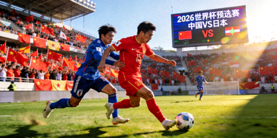 2026年世界杯预选赛亚洲区中国队与日本队激烈比赛现场画面
